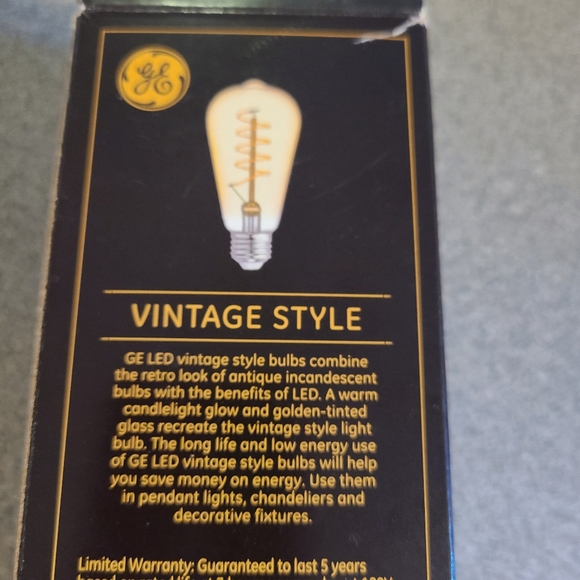 1 Bulb Vintage Style Amber Glass - Picture 5 of 5